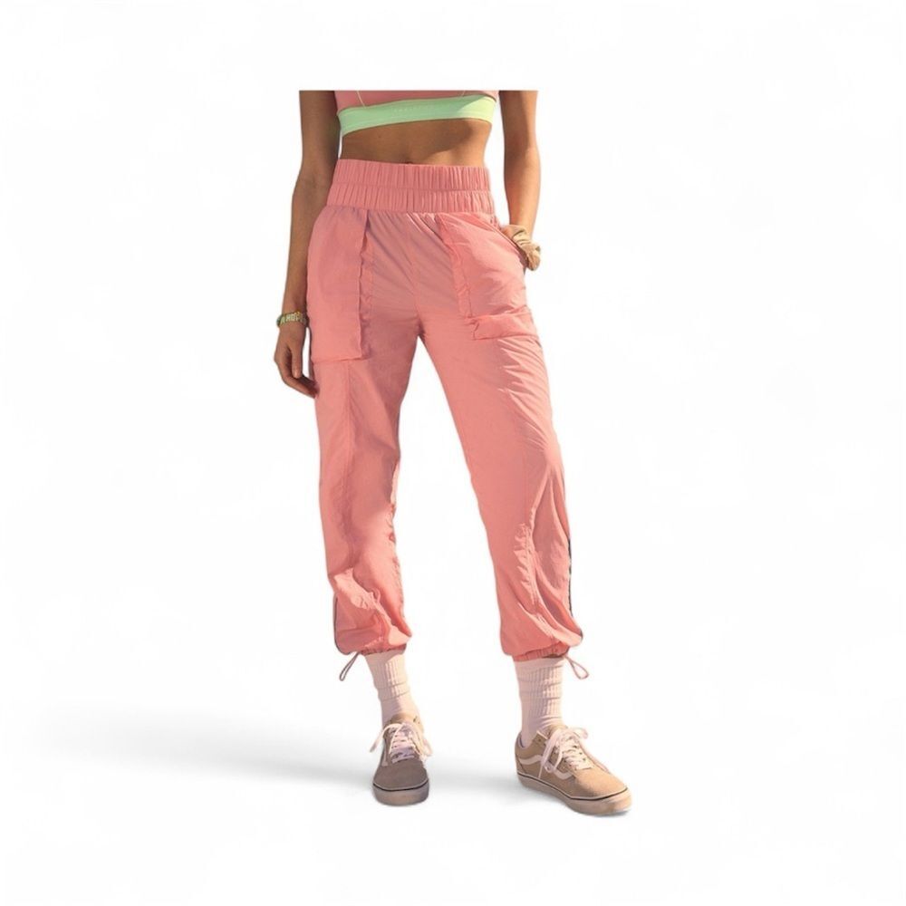 Fabletics Ultra High-Waisted Piped Nylon Retro Pants Rouge Blush | Size Small